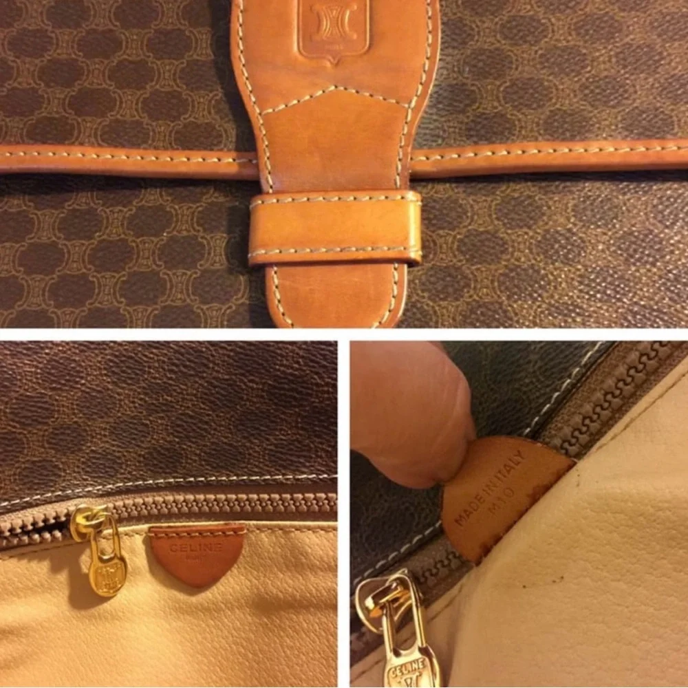 Authentic CELINE Brown Leather Large Clutch Bag - Picture 4 of 11